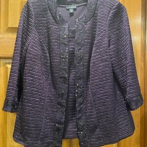 Le Bos eggplant pant suit